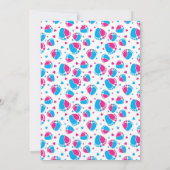 Er oder sie Geschlecht offenbaren Party Einladung (Rückseite)