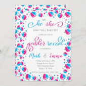 Er oder sie Geschlecht offenbaren Party Einladung (Vorne/Hinten)