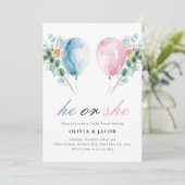 Er oder sie Geschlecht offenbaren Party Einladung (Stehend Vorderseite)