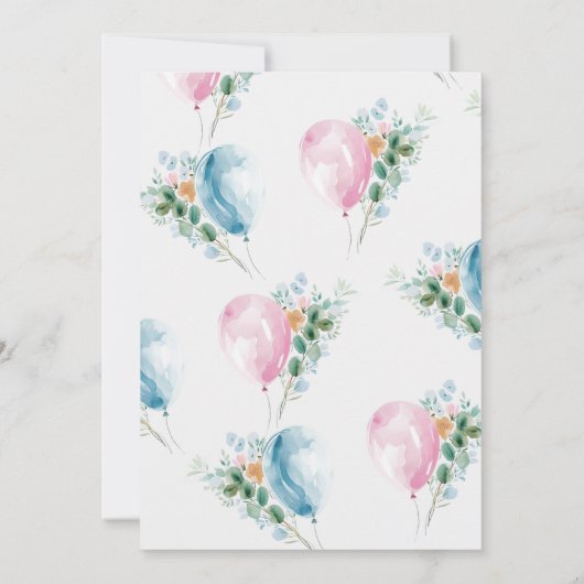 Er oder sie Geschlecht offenbaren Party Einladung (Rückseite)