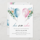 Er oder sie Geschlecht offenbaren Party Einladung (Vorne/Hinten)