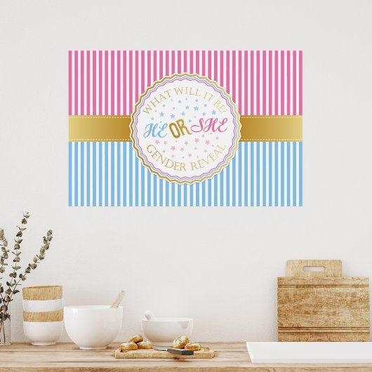 Er oder sie Geschlecht offenbaren Poster (Küche)