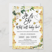 Er oder sie Geschlecht offenbart Bee Baby Shower E Einladung (Vorderseite)