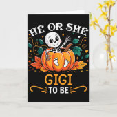 Er oder sie Gigi wird Halloween-Skelett-Baby enthü Karte (Gelbe Blume)