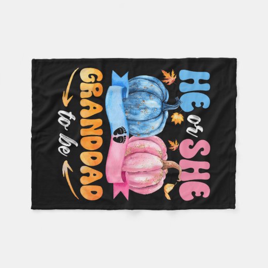 Er oder sie Großvater, um Baby Reveal Party Hallow Fleecedecke (Vorderseite (Horizontal))