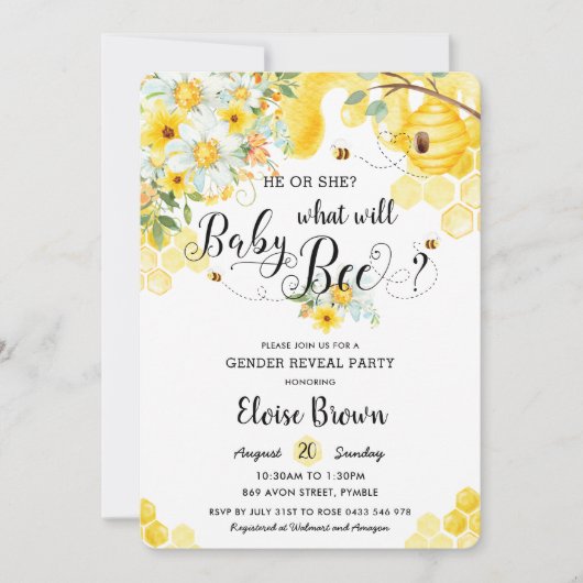 Er oder sie ist ein gelbes Party Einladung (Vorderseite)