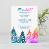 Er oder sie Junge oder Mädchen Winter Baby Dusche Einladung (Stehend Vorderseite)