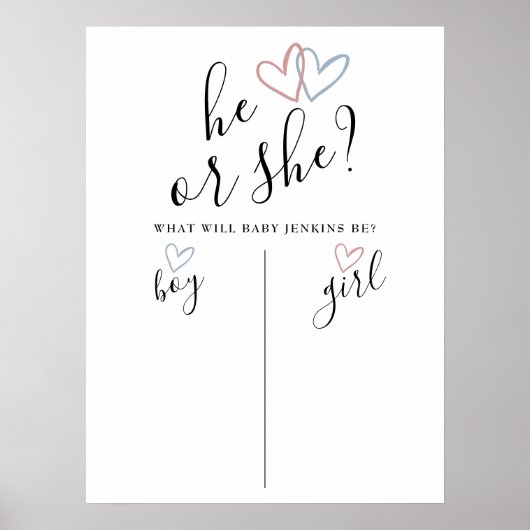 Er oder sie Jungen oder Mädchen zeigen, dass sie a Poster (Vorne)