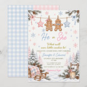 Er oder Sie Kekse Gingerbread Geschlechtsenthüllun Einladung (Vorne/Hinten)