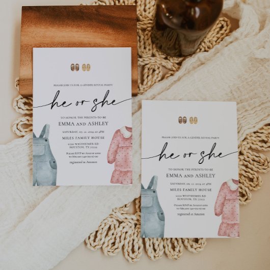 Er oder sie kleidet die Einladung zum Geschlecht