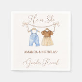 Er oder sie kleidet die Genderoffenbarung Serviette (Vorderseite)