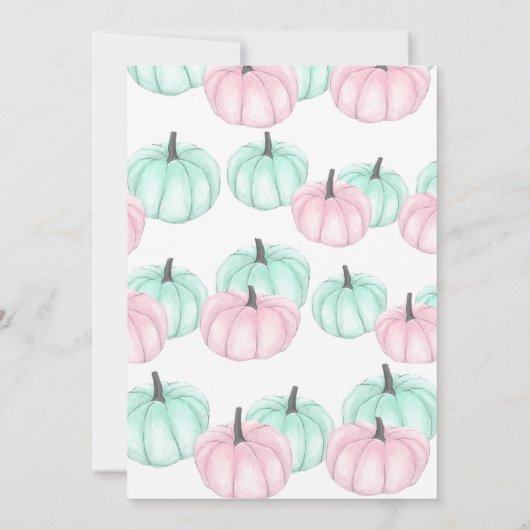 Er oder sie Kleine Kürbisfallen Geschlechtsoffenba Einladung (Rückseite)