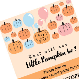 Er oder Sie Kürbis Halloween Geschlecht Enthüllung Einladung