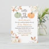 Er oder sie Kürbisfall Geschlecht decken Einladung (Stehend Vorderseite)