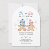 Er oder sie Lebbrot Gender Reveal Arch Einladung (Vorderseite)