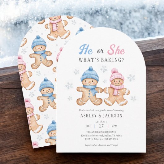 Er oder sie Lebbrot Gender Reveal Arch Einladung