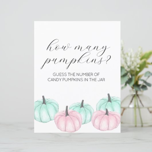Er oder sie Little Pumpkin Gender Reveal Game Sign (Stehend Vorderseite)