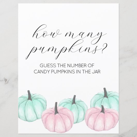Er oder sie Little Pumpkin Gender Reveal Game Sign (Vorderseite)