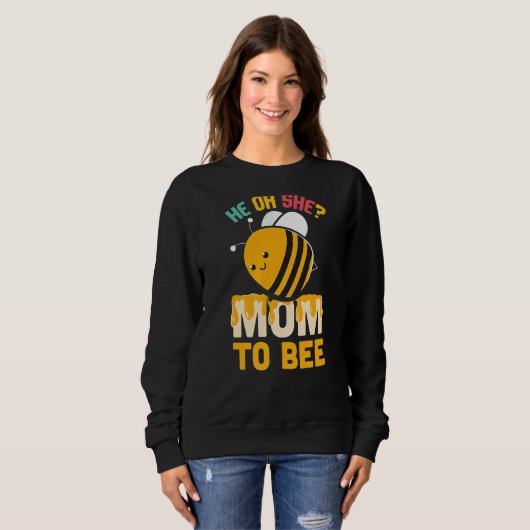 Er oder sie Mama, Niedliche fleißige Biene Mama Mo Sweatshirt (Vorne ganz)