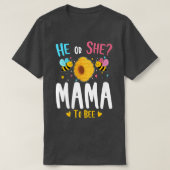 Er oder sie Mama wird Gender Reveal Baby Shower Pa T-Shirt (Design vorne)