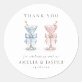 Er oder Sie Martini Geschlecht Enthüllungsfeier Da Runder Aufkleber (Vorderseite)