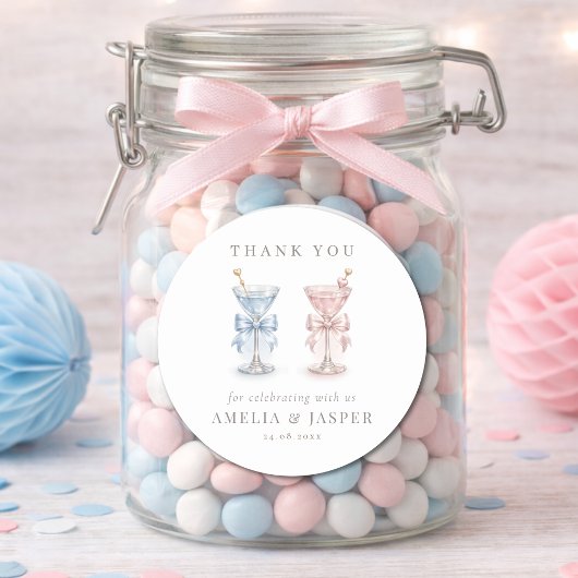 Er oder Sie Martini Geschlecht Enthüllungsfeier Da Runder Aufkleber