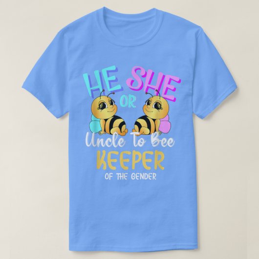 Er oder sie Onkel, um die Genderoffenbarung zu bew T-Shirt (Design vorne)