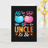 Er oder sie Onkel wird Kürbis Thanksgiving Geschle Karte (Gelbe Blume)