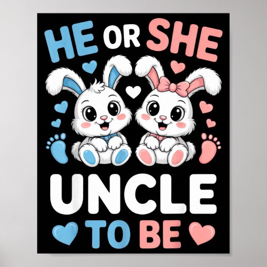 Er oder sie Onkel zum lustigen Geschlecht-Reveal O Poster (Vorne)