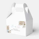 Er oder sie Pampas Grass Gender Reveal Party Geschenkschachtel (Vorderseite)