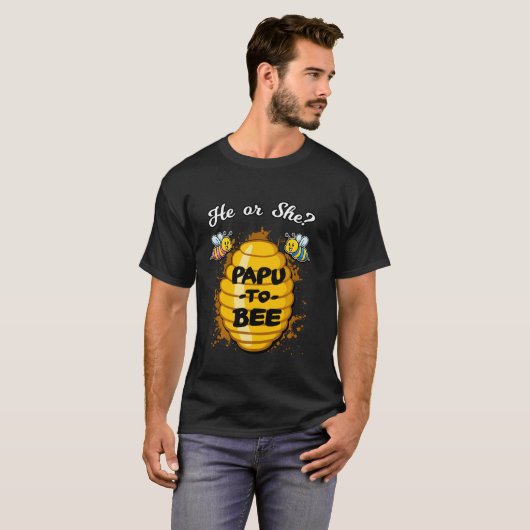 Er oder sie Papu ist ein Gender-Ankündigung Baby S T-Shirt (Vorne ganz)