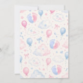Er oder Sie Pastell Rosa Blau Geschlecht Enthüllun Einladung (Rückseite)