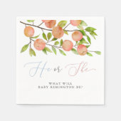 Er oder sie peach Gender Reveal Party Napkins Serviette (Vorderseite)