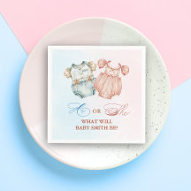 Er oder sie Pink Blue Baby Outfit Party Napkins