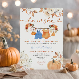 Er oder sie pumpen Baby Kleidung Gender-Offenbarun Einladung