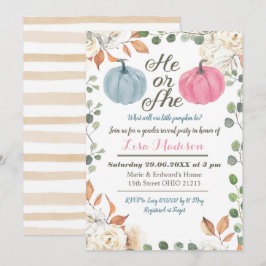 Er oder sie Pumpkin Fall Gender Reveal Einladung