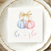 Er oder sie Pumpkin Gender Reveal Napkins Serviette