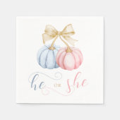 Er oder sie Pumpkin Gender Reveal Napkins Serviette (Vorderseite)