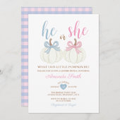 Er oder sie Pumpkin Pink oder Blue Gender Reveal P Einladung (Vorne/Hinten)