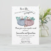 Er oder sie rosa Blue Pumpkin Gender Offenbarung H Einladung (Stehend Vorderseite)