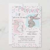 Er oder sie rosa und blau-klein-sonniges Geschlech Einladung (Vorderseite)