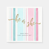 Er oder sie rosa und blaue Gender-Offenbarung Serviette (Vorderseite)