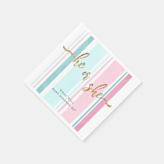 Er oder sie rosa und blaue Gender-Offenbarung Serviette (Ecke)