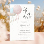 Er oder sie rosa und blauer Ballon Geschlechtsverk Einladung