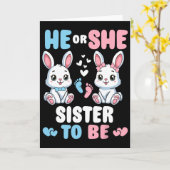 Er oder sie Schwester werden Osterhase Geschlechts Karte (Gelbe Blume)