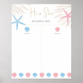 Er oder Sie Shell Wir Sehen Baby-Geschlecht-Reveal Poster (Vorne)