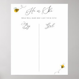 Er oder sie sind Baby Shower Gender Ratings Game Poster