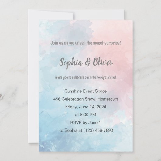 Er oder sie sind begeistert von der Aufdeckung der Einladung (Rückseite)