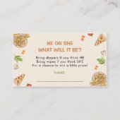 Er oder sie Slice Slice Baby Pizza Baby Dusche Begleitkarte (Vorderseite)