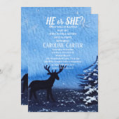 Er oder sie Snowflake Winter Wonderland Baby Dusch Einladung (Vorne/Hinten)
